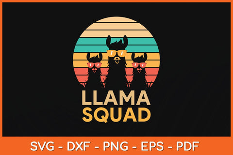 Vintage Llama Squad Svg Cutting File SVG Helal 