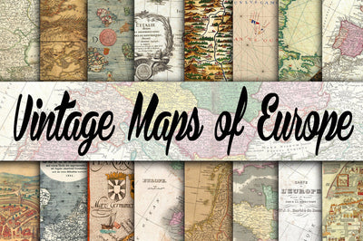 Vintage Maps of Europe Digital Paper Sublimation Old Market 