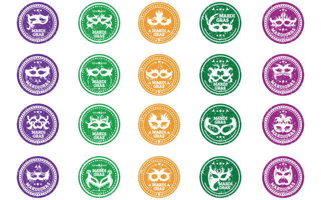 Vintage Mardi Gras celebration grunge rubber stamp icons collection SVG naemmiah021 