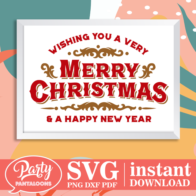 VINTAGE MERRY CHRISTMAS SIGN | Christmas SVG SVG Partypantaloons 