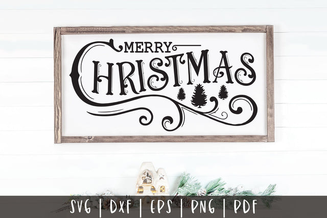 Vintage Merry Christmas Sign SVG Design SVG CraftLabSVG 