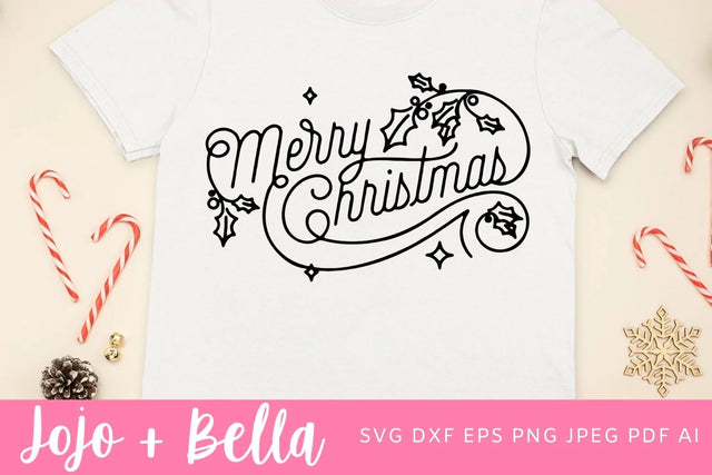 Vintage Merry Christmas Svg, Retro Christmas Svg, Shirt Svg, Christmas Gift png, Christmas Sign DXF, Christmas Svgs, Christmas Shirt PNG SVG Jojo&Bella 