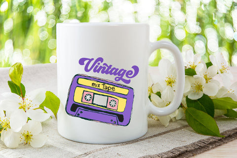 Vintage Mixtape Cassette Retro PNG Sublimation Rupkotha 