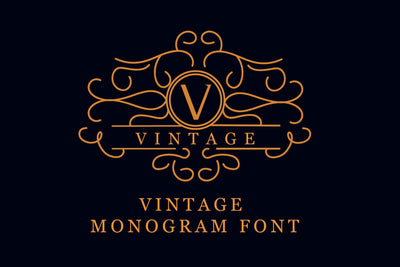 Vintage Monogram Font Font LetterdayStudio 
