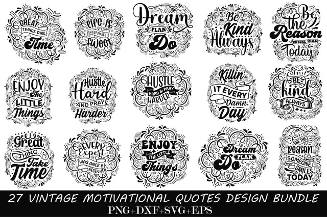 Vintage Motivational Design Bundle SVG Rupkotha 