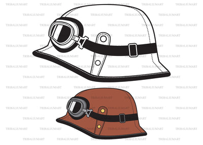 Vintage motorcycle helmet SVG TribaliumArtSF 