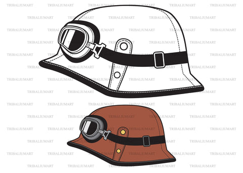 Vintage motorcycle helmet SVG TribaliumArtSF 