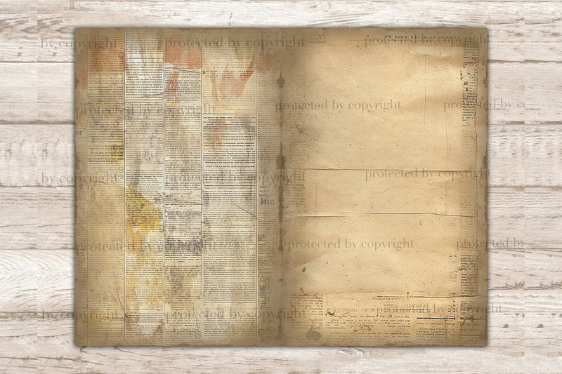 Vintage Newspaper Junk Journal | Digital Collage Sheet - So Fontsy