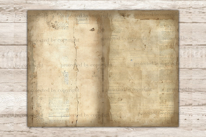 Vintage Newspaper Junk Journal | Digital Collage Sheet - So Fontsy