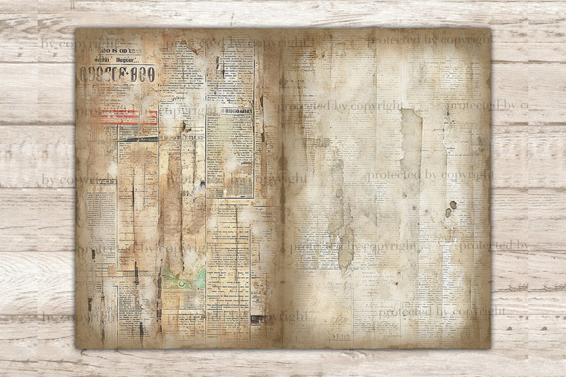Vintage Newspaper Junk Journal | Digital Collage Sheet - So Fontsy