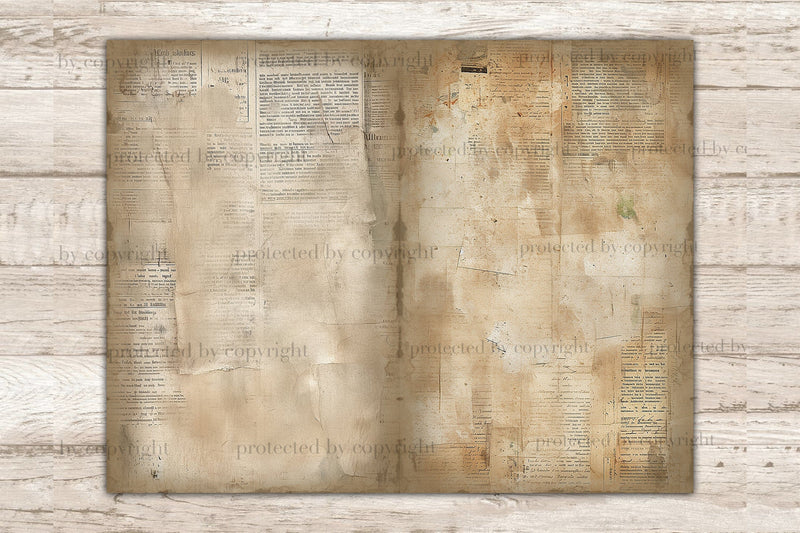 Vintage Newspaper Junk Journal | Digital Collage Sheet - So Fontsy