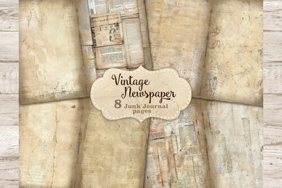 Vintage Newspaper Junk Journal | Digital Collage Sheet SVG GlamArtZhanna 