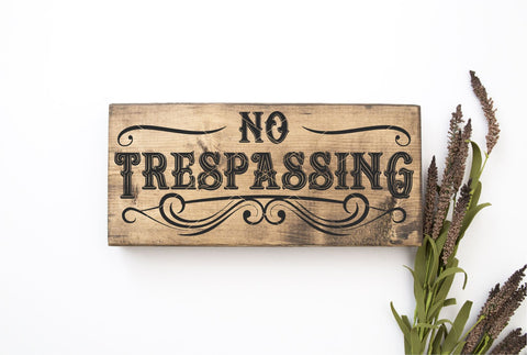 Vintage No Trespassing SVG File SVG Board & Batten Design Co 