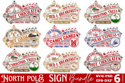 Vintage North Pole Sign SVG Bundle SVG DESIGNISTIC 