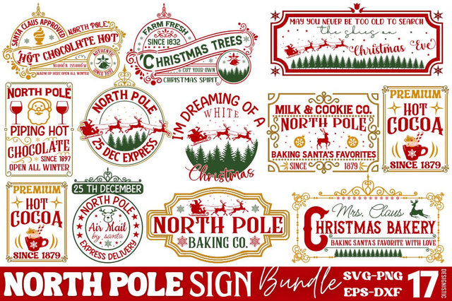 Vintage North Pole SVG Bundle, North Pole Bundle SVG DESIGNISTIC 