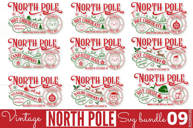 Vintage North Pole SVG Bundle SVG DESIGNISTIC 