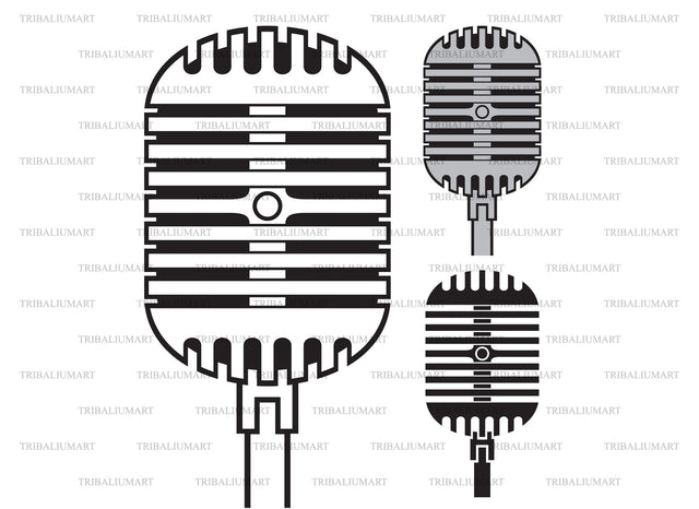 Vintage or retro microphone SVG TribaliumArtSF 