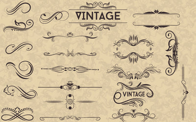Vintage ornamental design elements Set SVG naemmiah021 