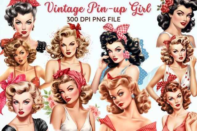 Vintage Pin-up Girl Sublimation Bundle Sublimation Regulrcrative 