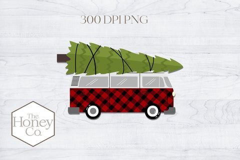 Vintage Plaid Christmas Sublimation Bundle PNG Truck Sublimation The Honey Company 