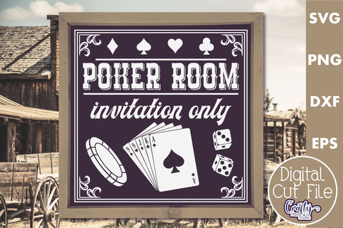 VIntage Poker Room Sign | Western Svg | Vintage Poker Svg SVG Crafty Mama Studios 