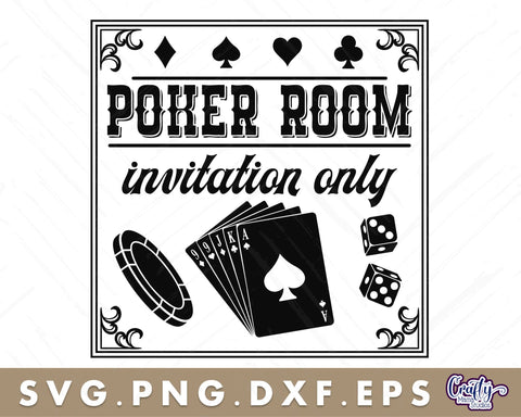 VIntage Poker Room Sign | Western Svg | Vintage Poker Svg SVG Crafty Mama Studios 