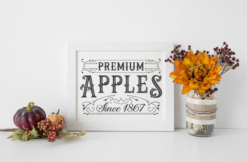 Vintage Premium Apples Sign SVG File SVG Board & Batten Design Co 