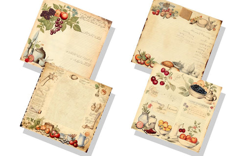 Vintage Recipe Scrapbook bundle Sublimation Regulrcrative 