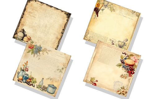 Vintage Recipe Scrapbook bundle Sublimation Regulrcrative 