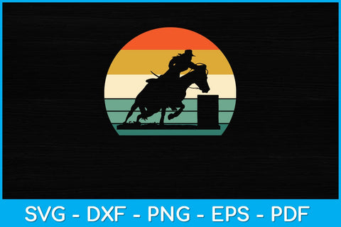 Vintage Retro Barrel Racing Svg Cutting File SVG Helal 