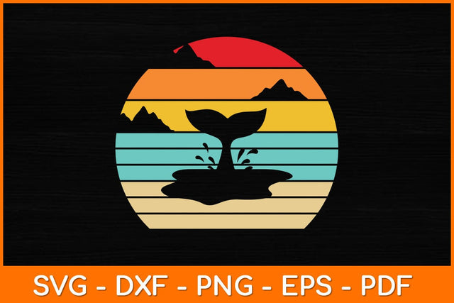 Vintage Retro Beluga Whales Tail Svg Design SVG artprintfile 