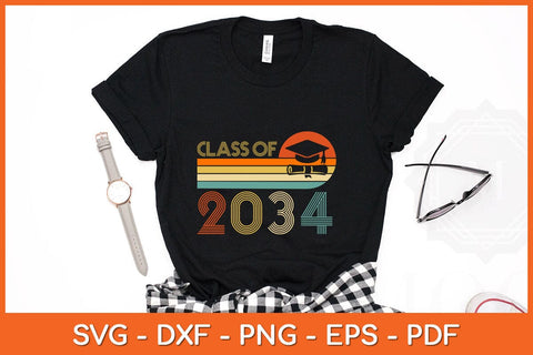 Vintage Retro Class Of 2034 Grow With Me Pre-K Graduation Svg Design SVG artprintfile 