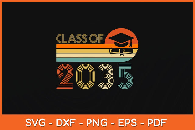 Vintage Retro Class Of 2035 Grow With Me Pre-K Graduate Svg Design SVG artprintfile 
