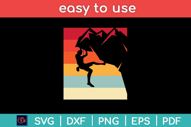 Vintage Retro Climber Climbing Svg Design SVG artprintfile 