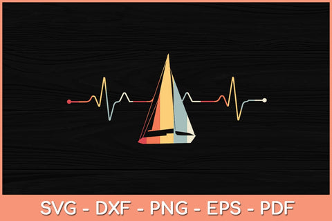 Vintage Retro Heartbeat Boat Svg Cutting File SVG Helal 