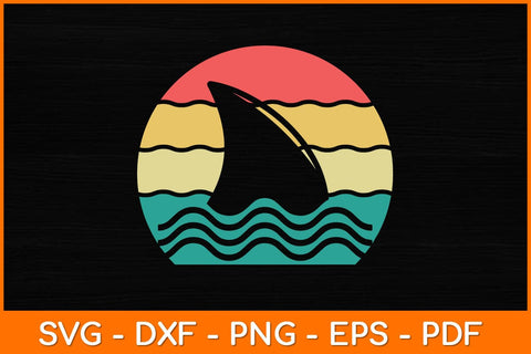 Vintage Retro Shark Tail Svg Design SVG artprintfile 