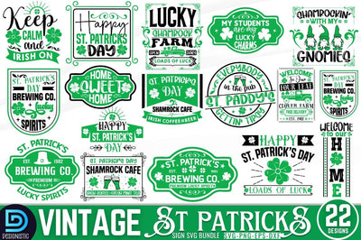 Vintage Retro St patrick's Day SVG Bundle SVG DESIGNISTIC 
