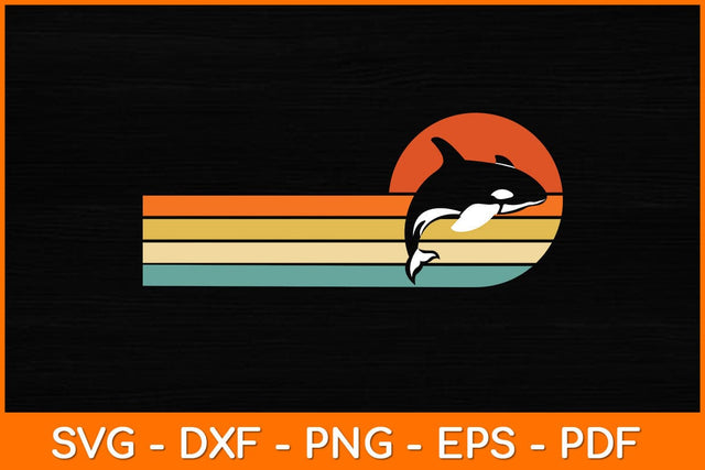 Vintage Retro Style Killer Whale Beluga Svg Design SVG artprintfile 