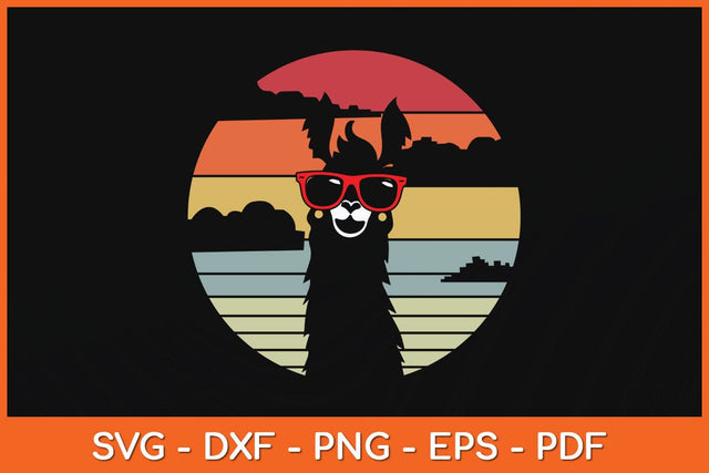 Vintage Retro Style Llama Svg Cutting File SVG Helal 