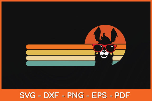 Vintage Retro Style Llama Svg Cutting File SVG Helal 