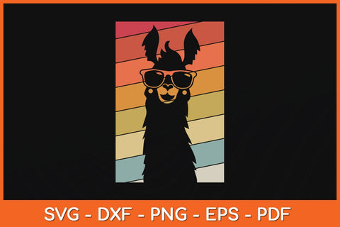 Vintage Retro Style Llama Svg Cutting File SVG Helal 