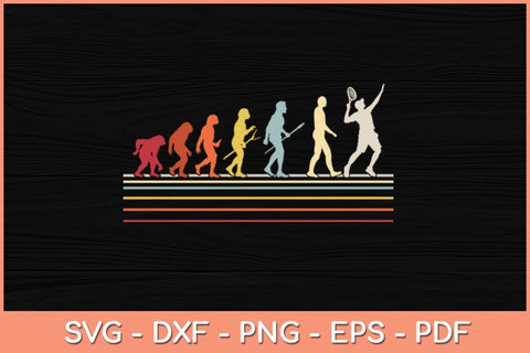 Vintage Retro Style Tennis Evolution Funny Svg Cutting File SVG Helal 
