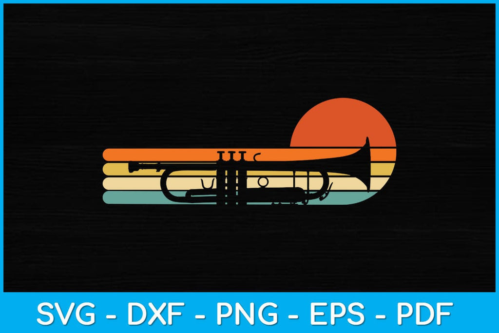 Vintage Retro Style Trumpet Player Svg Cutting File - So Fontsy