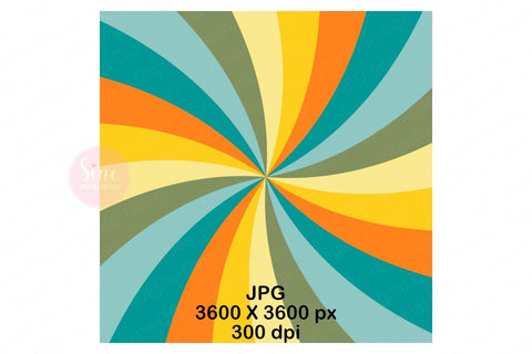 Vintage Retro Sunshine Digital Papers Background Set Digital Pattern SineDigitalDesign 