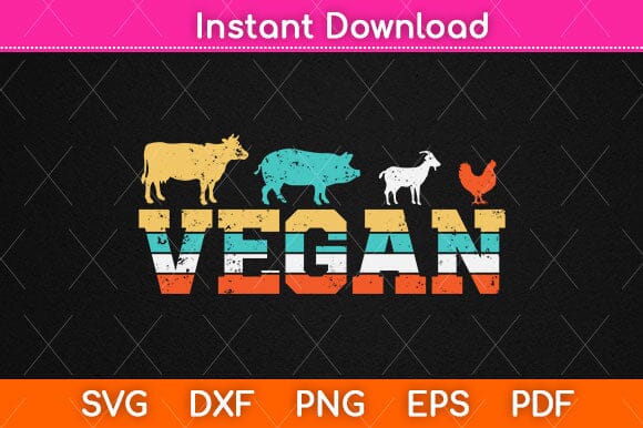 Vintage Retro Vegan Svg Design SVG artprintfile 