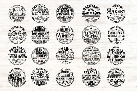 Vintage Round Sign Svg Bundle SVG Regulrcrative 