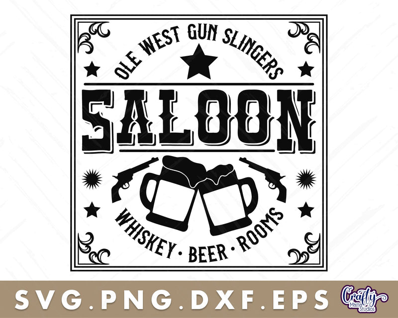 VIntage Saloon Sign | Western Svg | Wild West Saloon Svg - So Fontsy