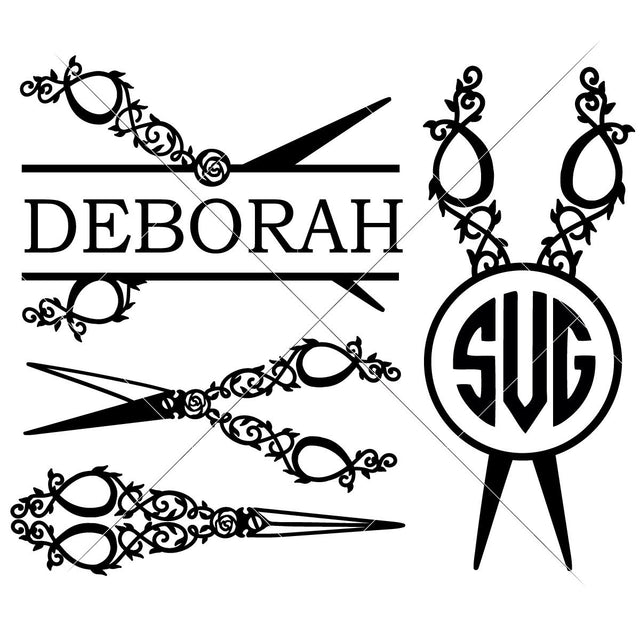 Vintage Scissors SVG Chameleon Cuttables 