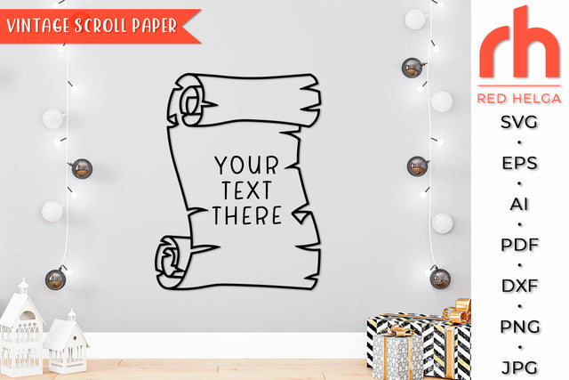 Vintage Scroll Paper SVG - Blank Treasure Map Cut File SVG RedHelgaArt 