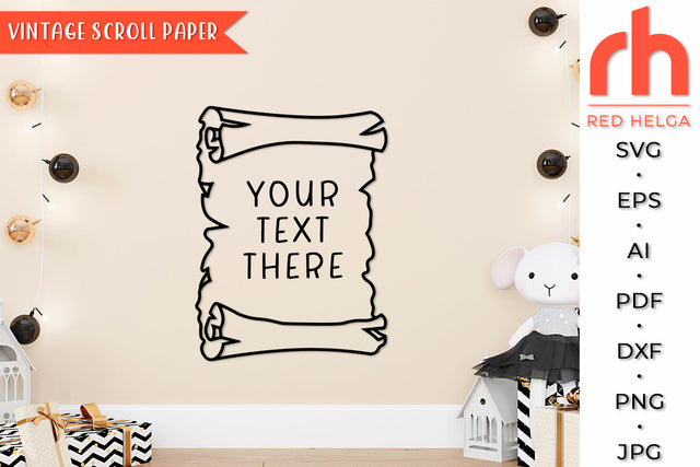 Vintage Scroll Paper SVG - Blank Treasure Map Cut File SVG RedHelgaArt 